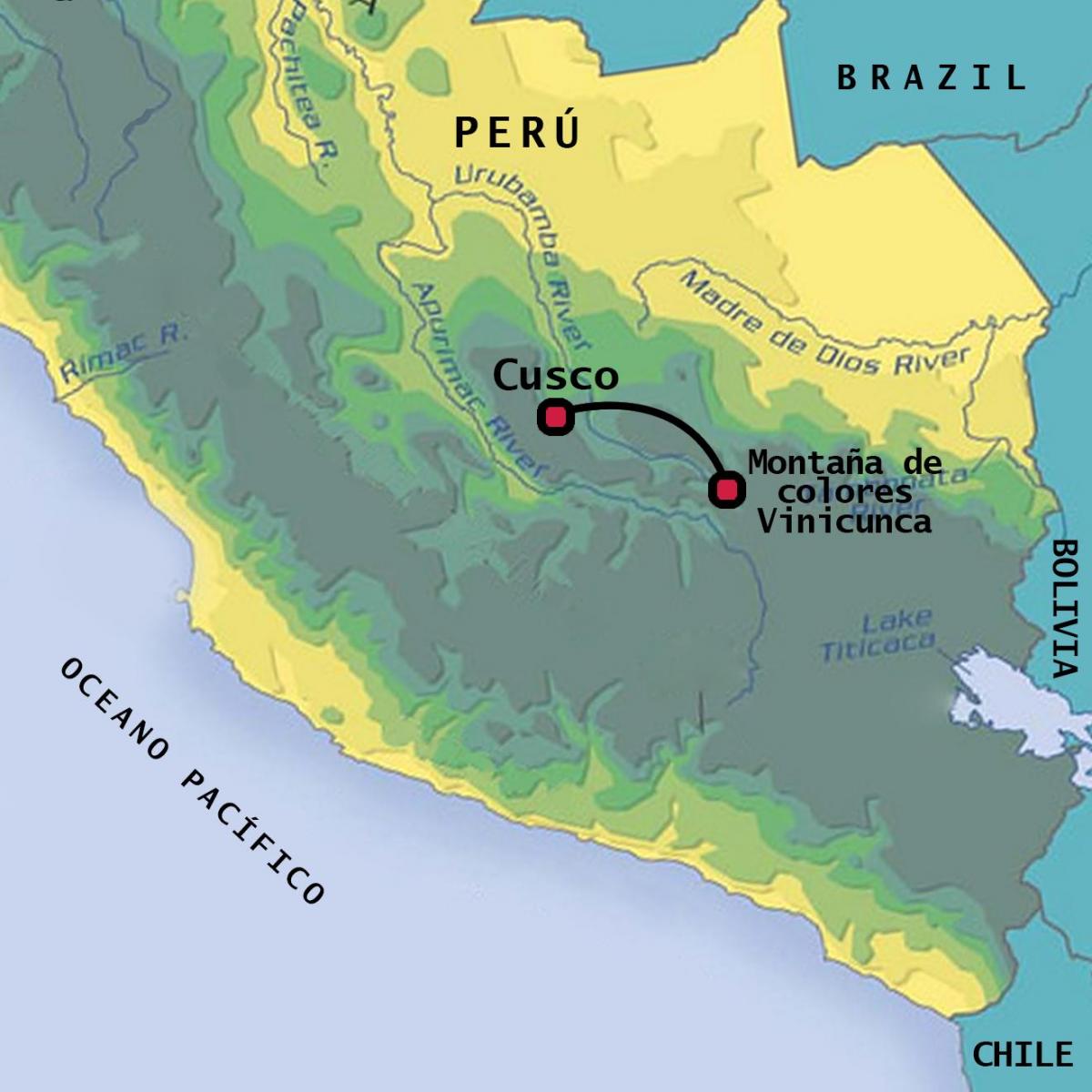 vinicunca Перу карті