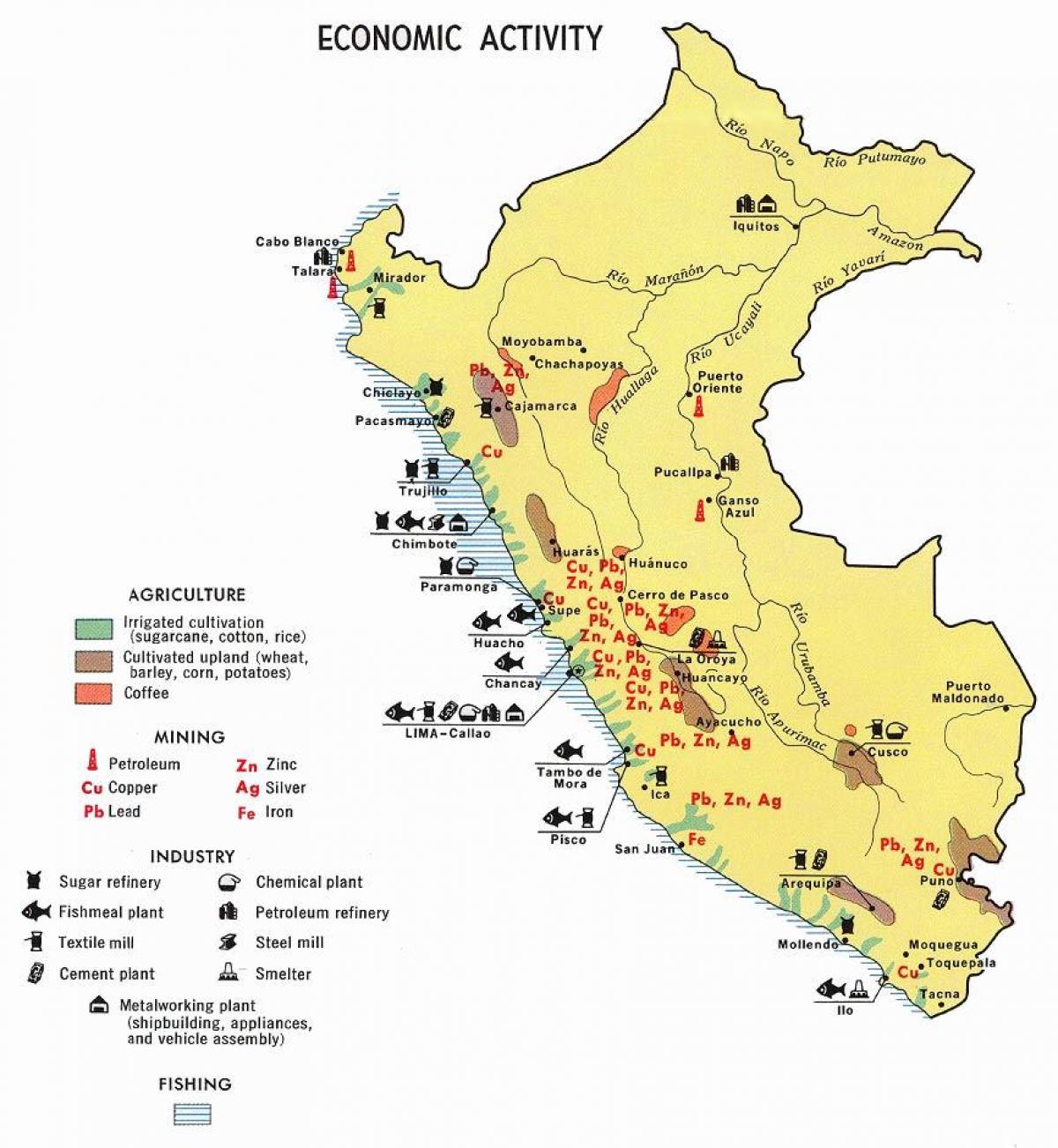 карта Перу сільське господарство