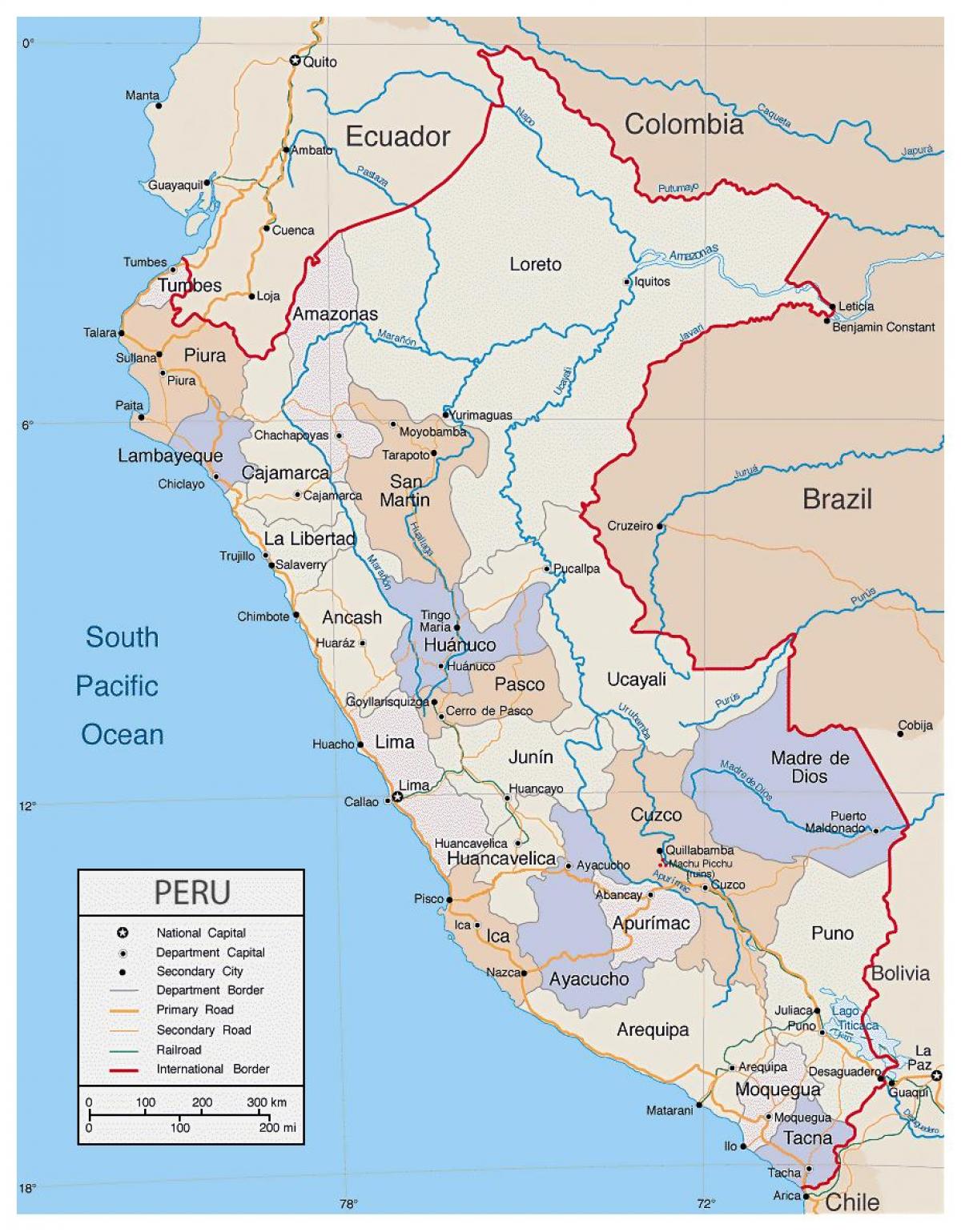 карта докладна карта Перу