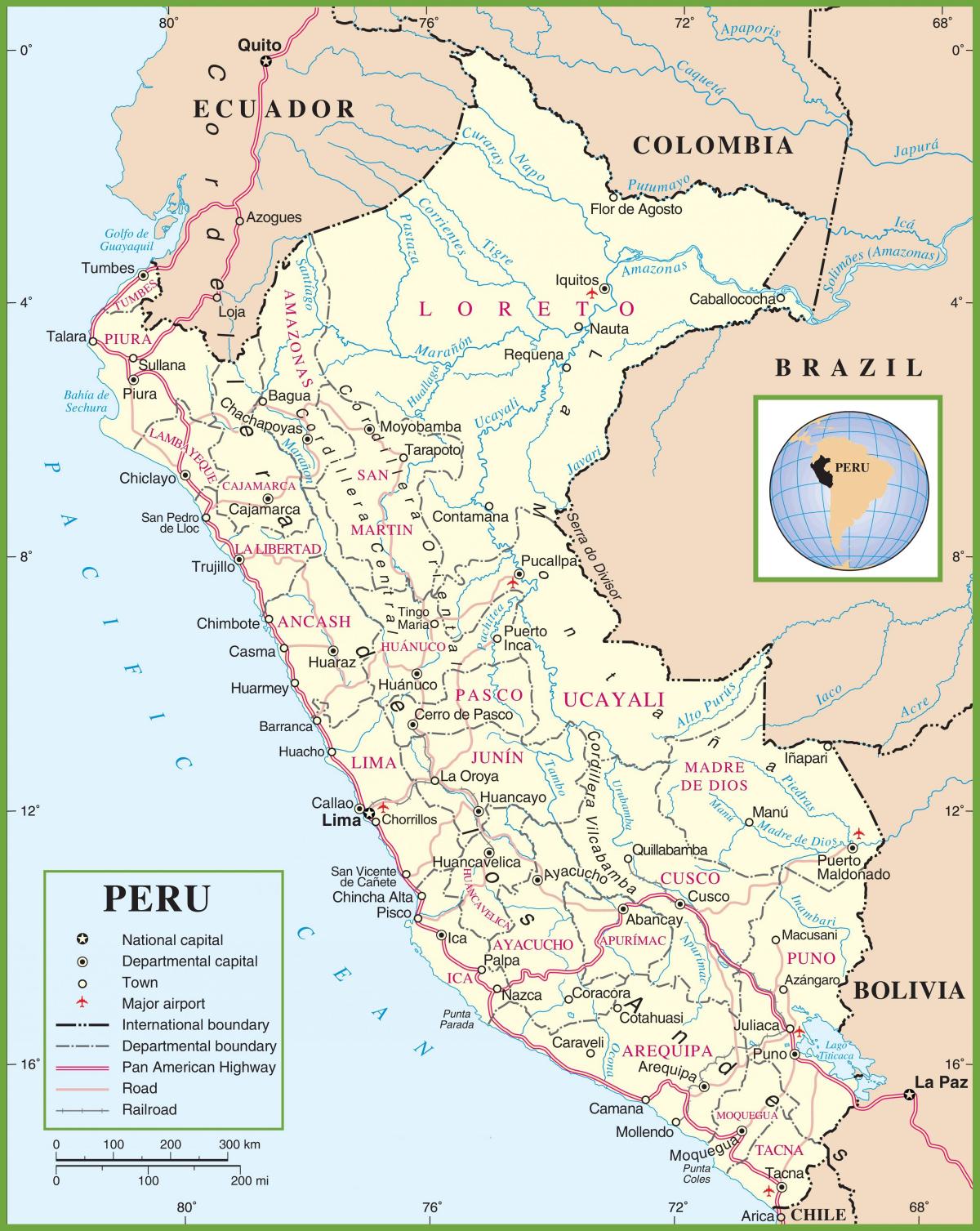 карта політична карта Перу