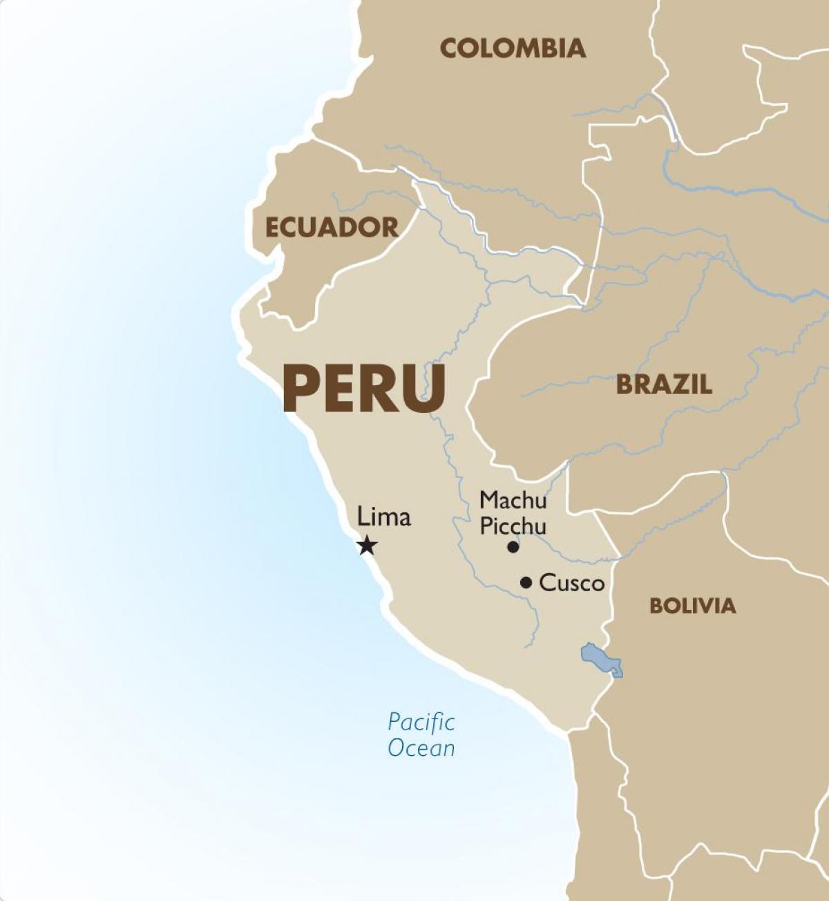 карта Перу і сусідніх країн