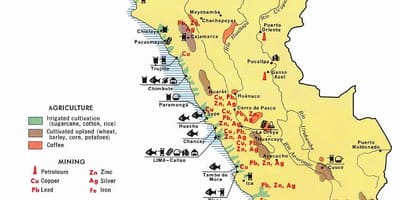 Карта Перу сільське господарство