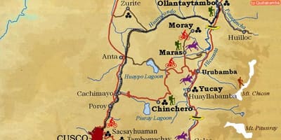 Карта долині Куско, Перу